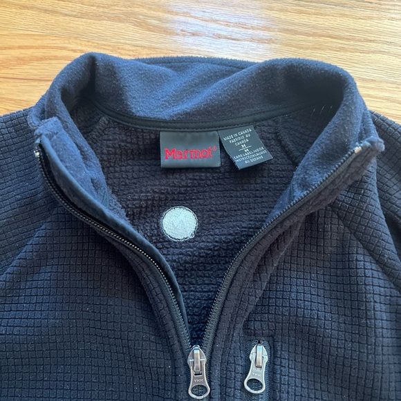 MARMOT Black 1/2 Zip Long Sleeve Fleece Pullover, Size Large - Picture 4 of 9